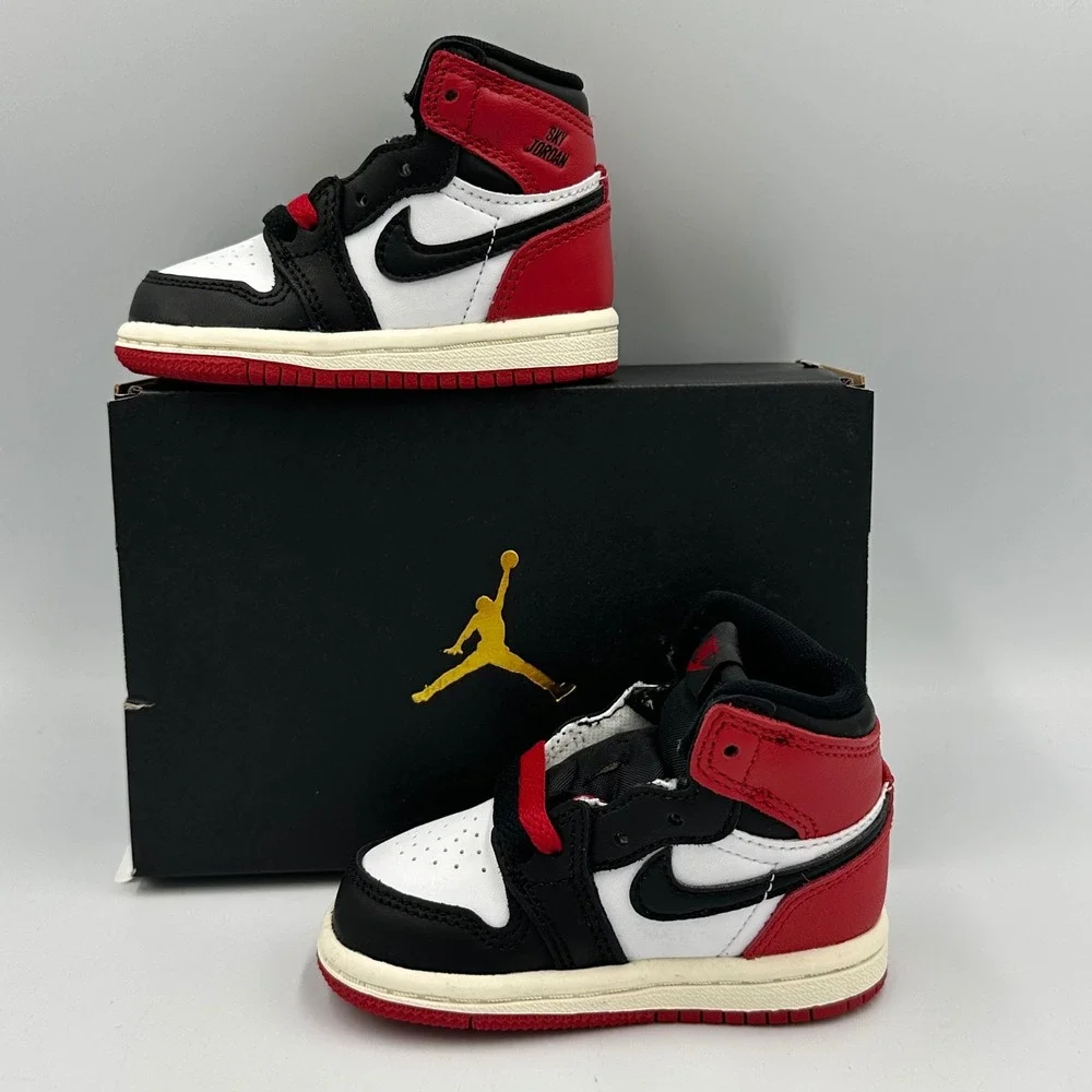 [FD1413-106] Air Jordan 1 Retro High OG Toddler 'Black Toe‎ Reimagined' *NEW* 4C